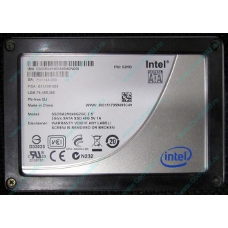 Нерабочий SSD 40Gb Intel SSDSA2M040G2GC 2.5" FW:02HD SA: E87243-203 (Пушкино)